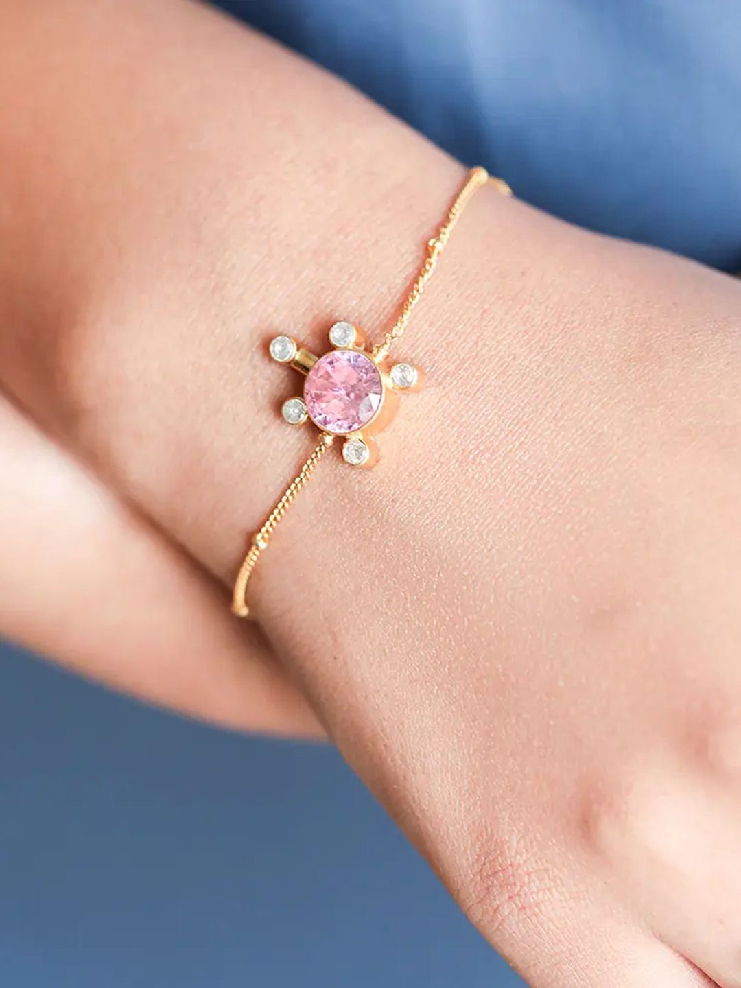 

Unniyarcha Women Silver Gold-Plated Wraparound Bracelet