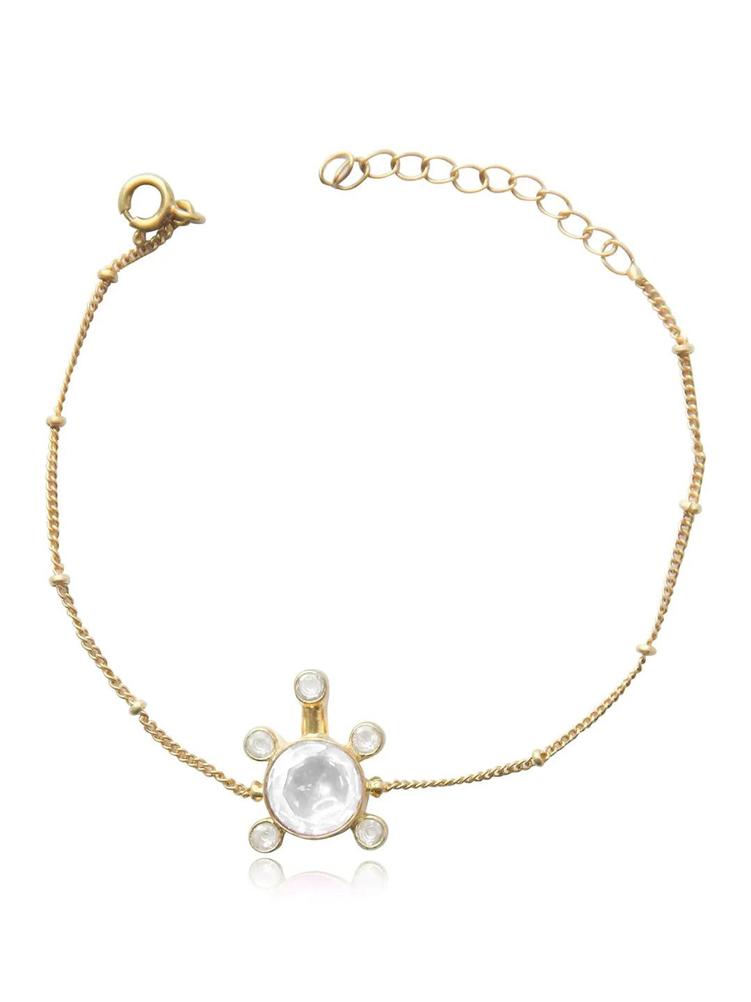 

Unniyarcha Women Silver Gold-Plated Wraparound Bracelet