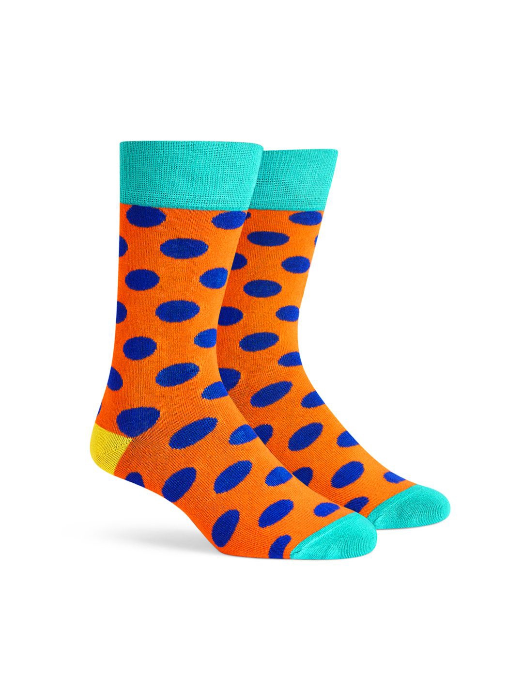 Dynamocks Patterned Calf Length Socks, Orange