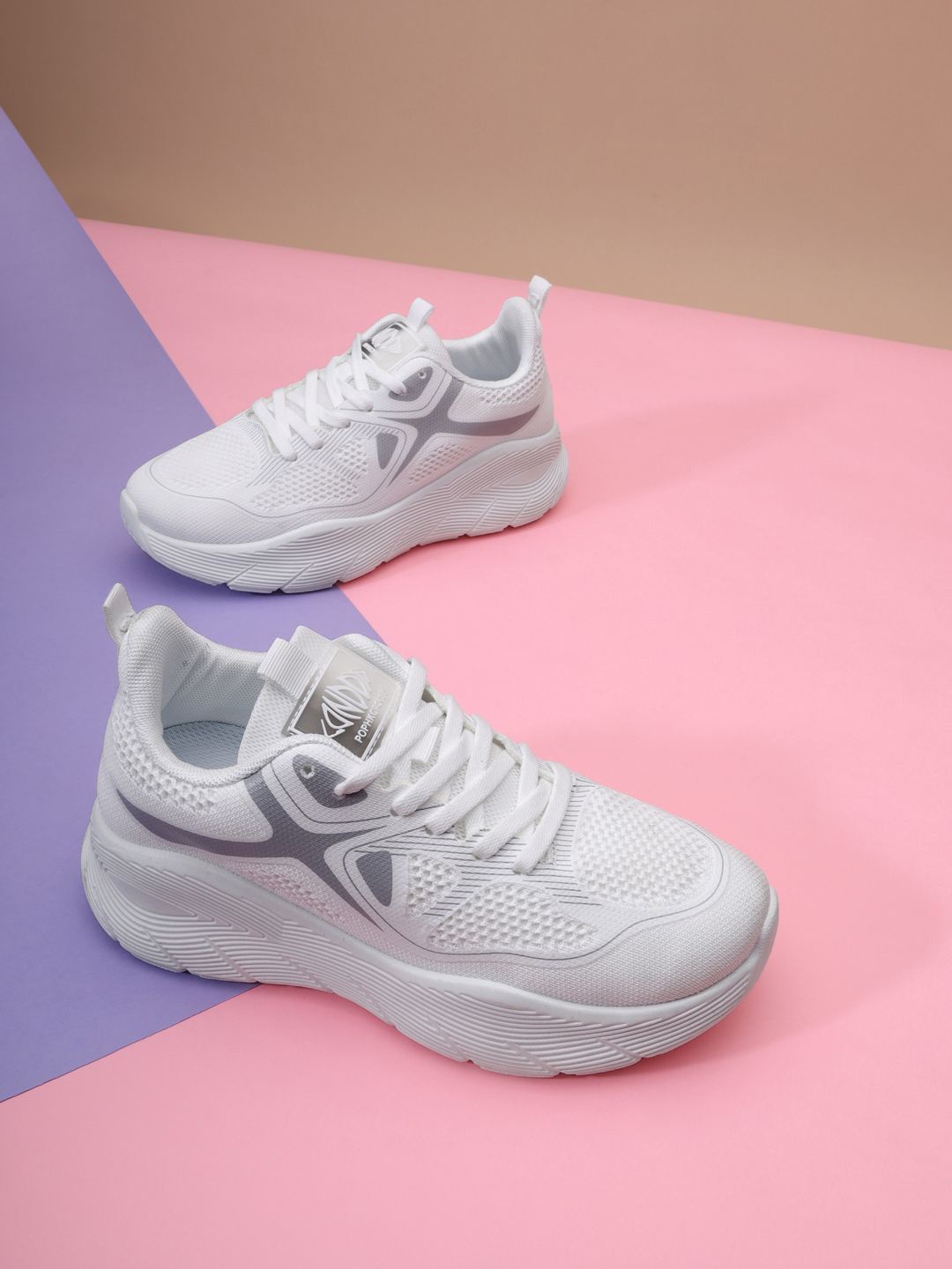 

Truffle Collection Women Colourblocked Sneakers, White