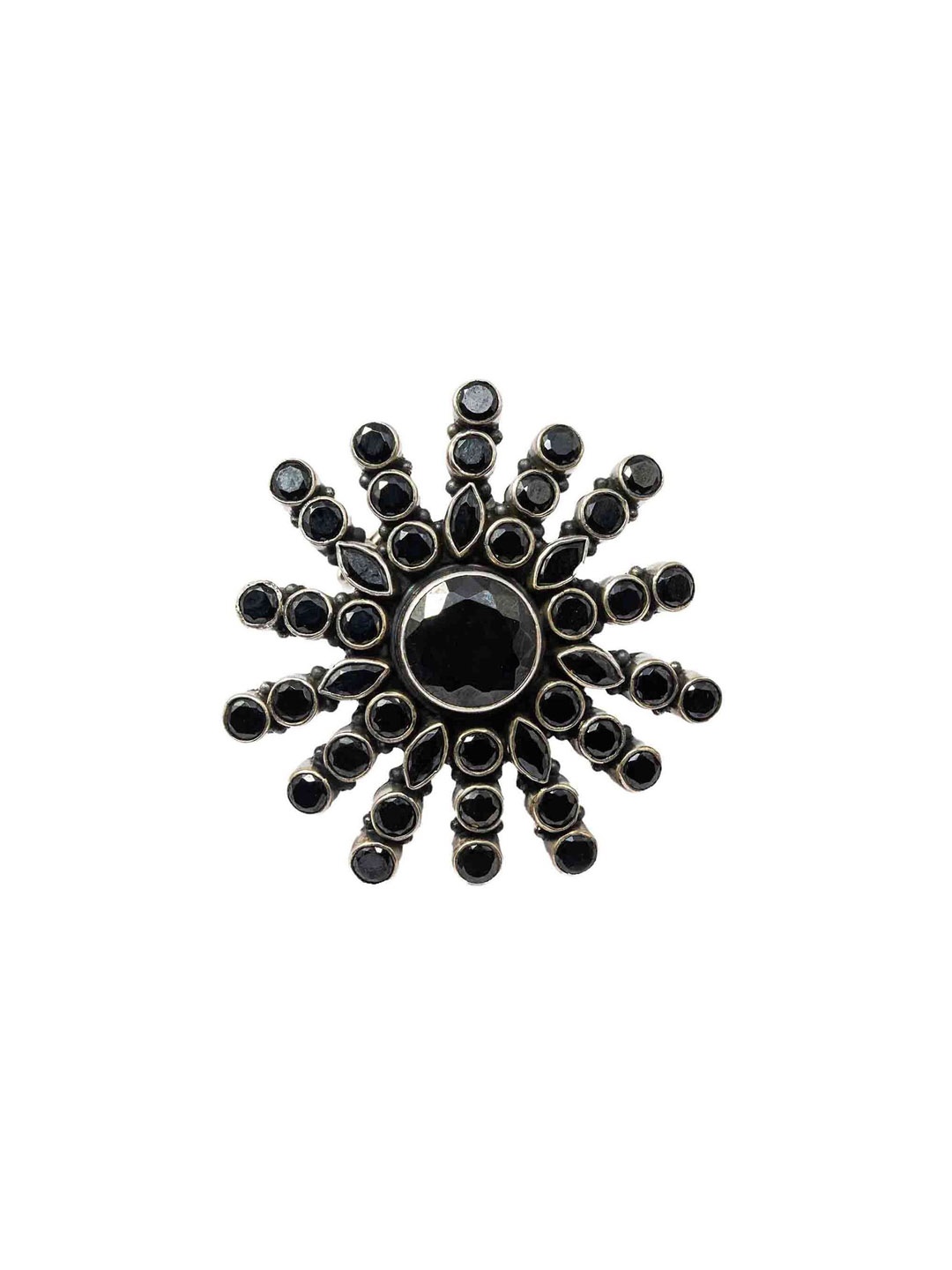 

Unniyarcha Silver-Plated Stone-Studded Adjustable Finger Ring