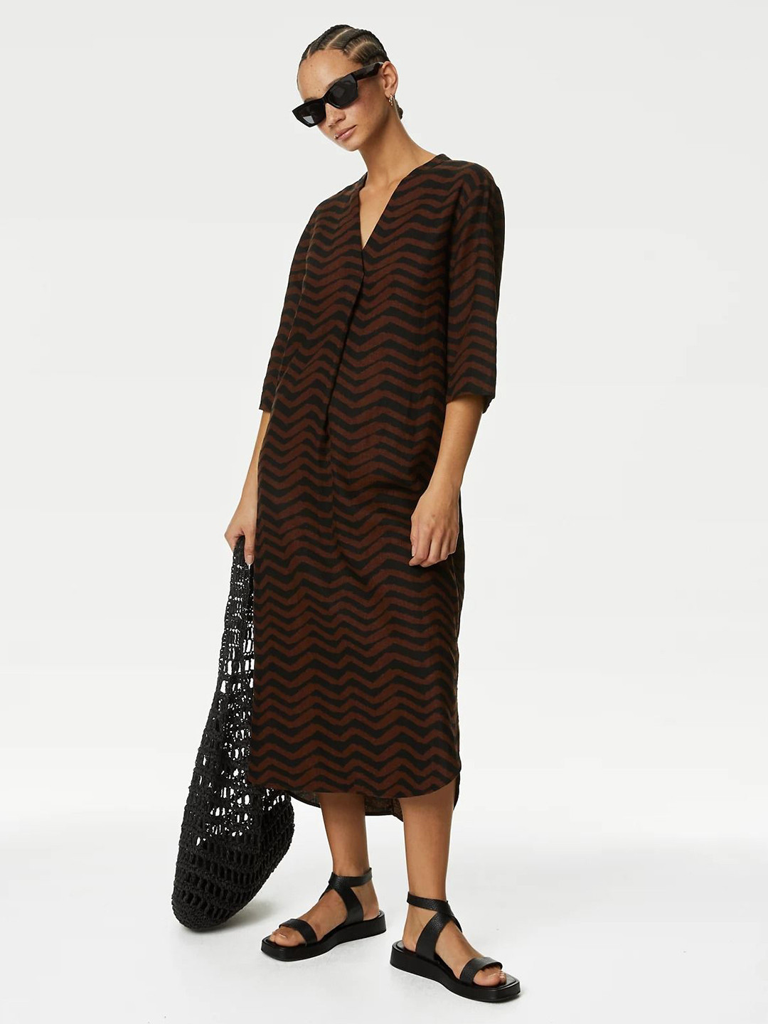

Marks & Spencer Print Maxi Dress, Brown