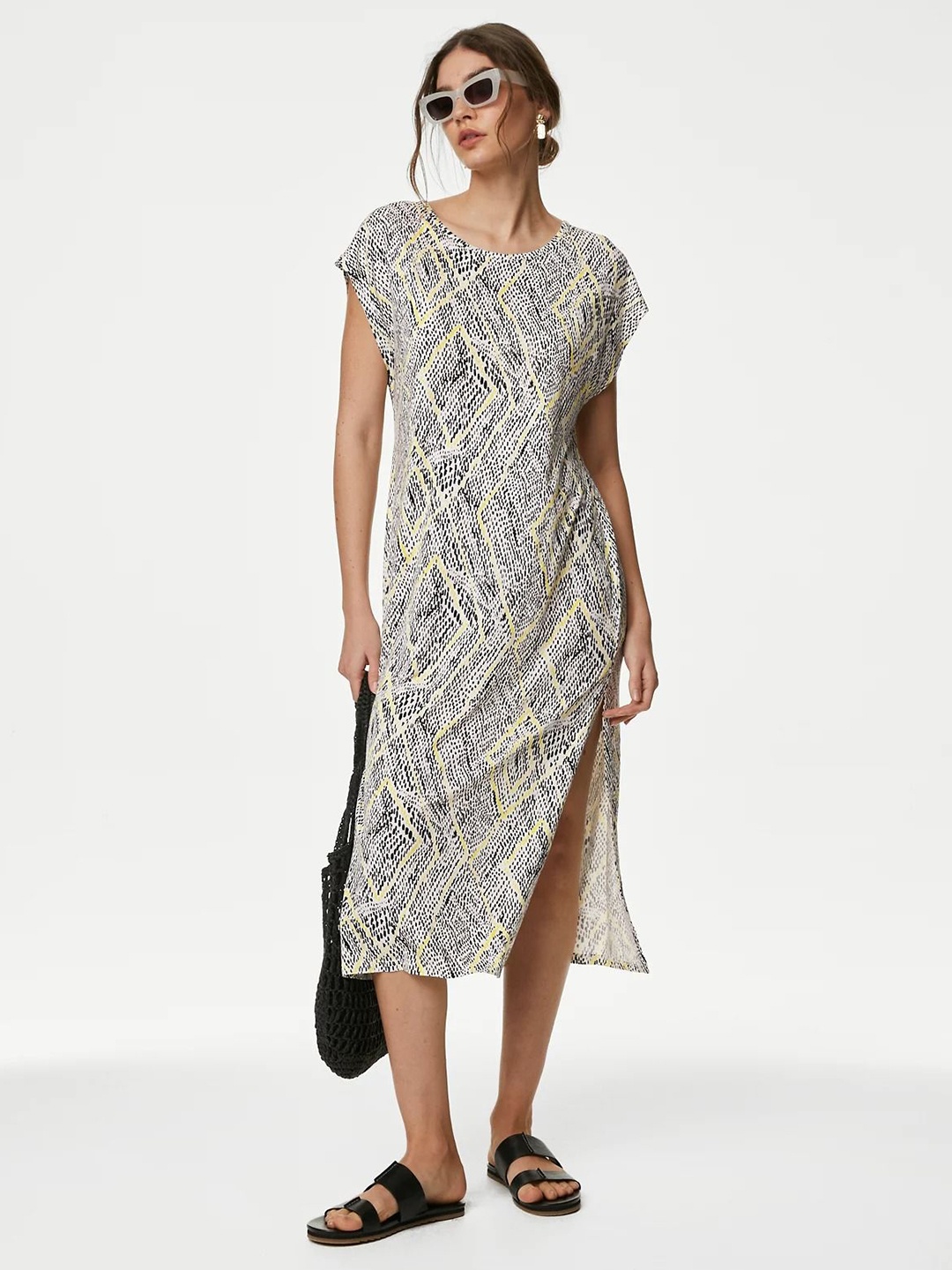 

Marks & Spencer Ethnic Motifs Print A-Line Midi Dress, Multi