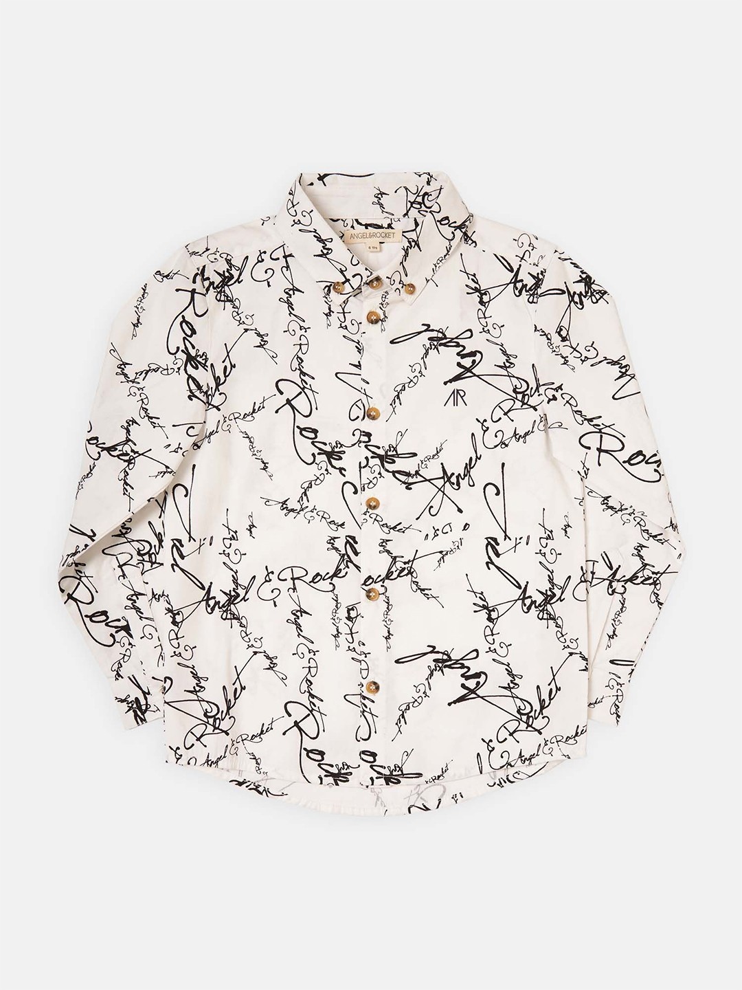 

Angel & Rocket Boys Slim Fit Opaque Printed Casual Shirt, White