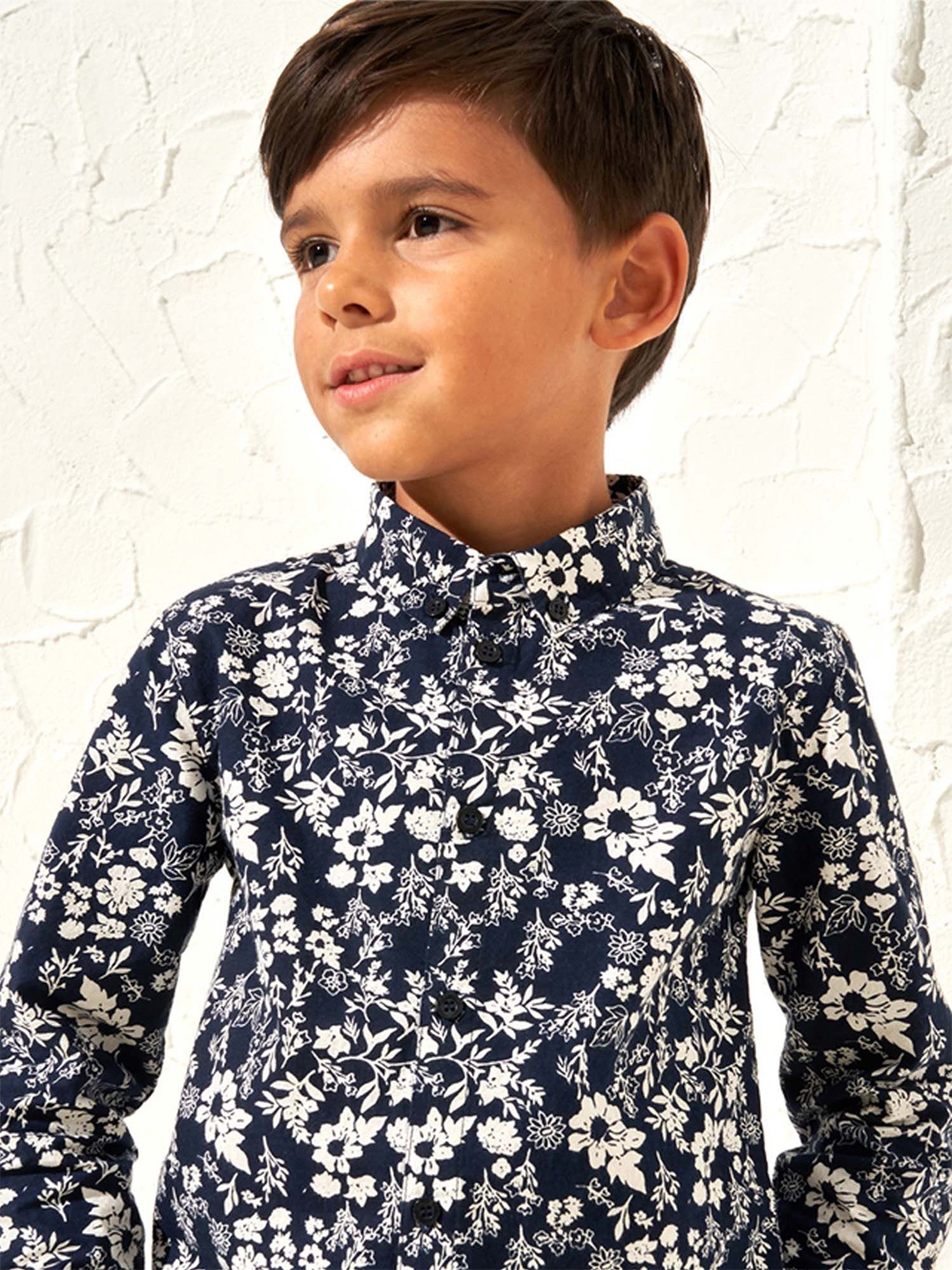 

Angel & Rocket Boys Slim Fit Floral Opaque Printed Casual Shirt, Blue