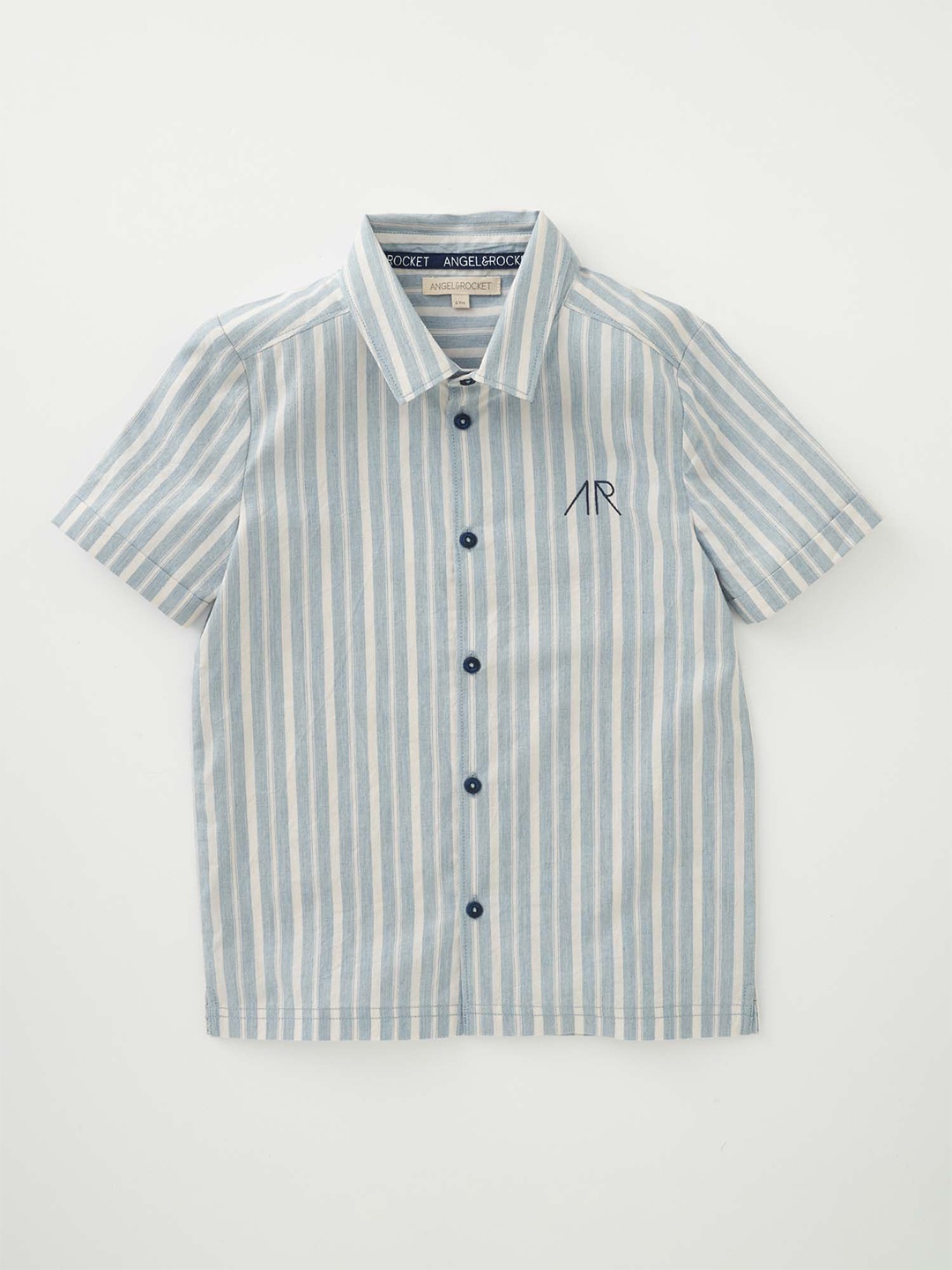 

Angel & Rocket Boys Slim Fit Opaque Striped Casual Shirt, Blue