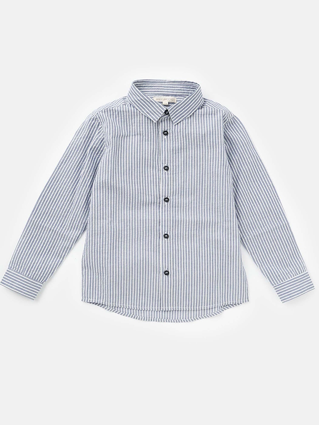 

Angel & Rocket Boys Slim Fit Opaque Striped Casual Shirt, Blue