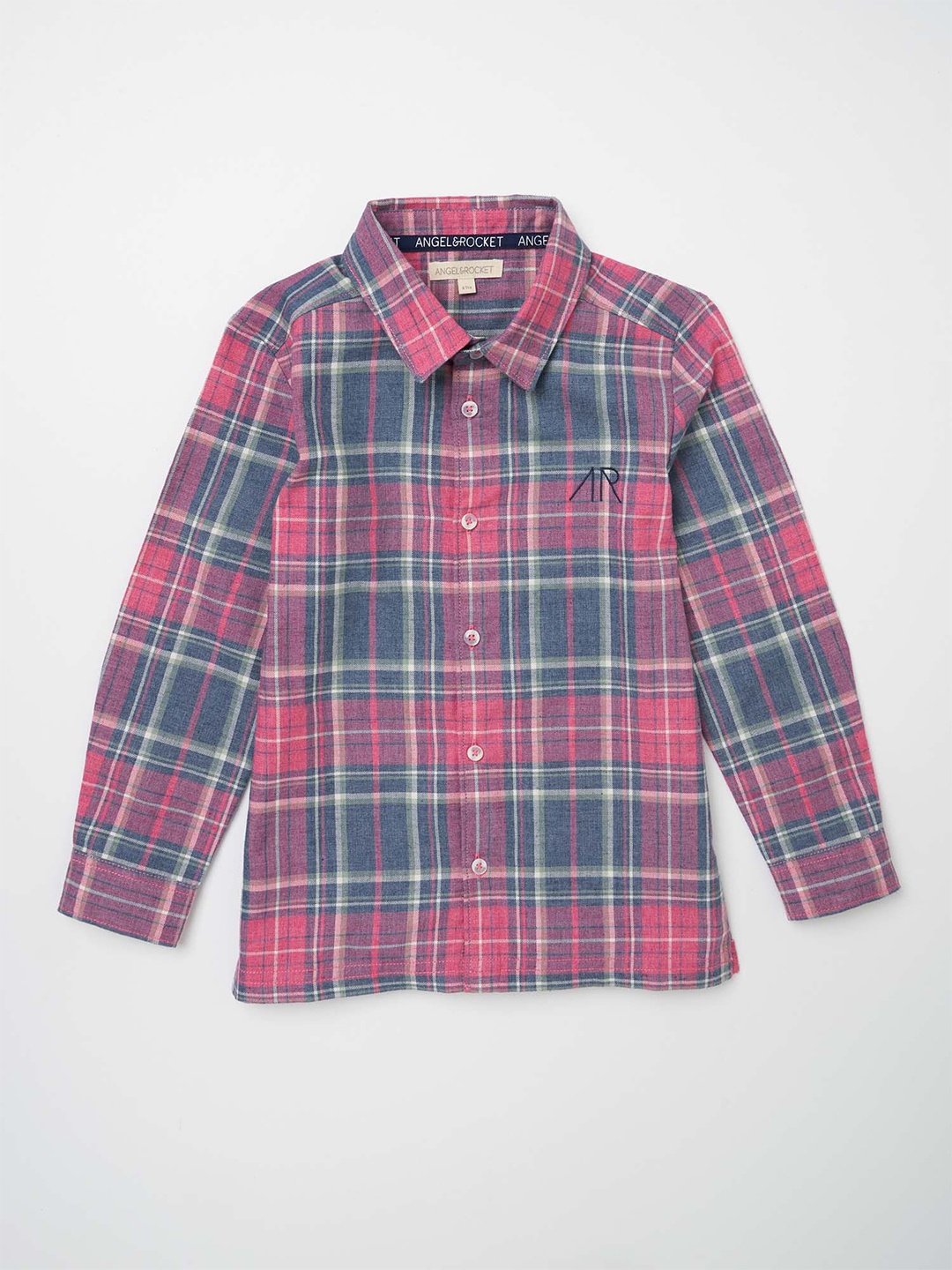 

Angel & Rocket Boys Slim Fit Tartan Checks Opaque Checked Casual Shirt, Pink