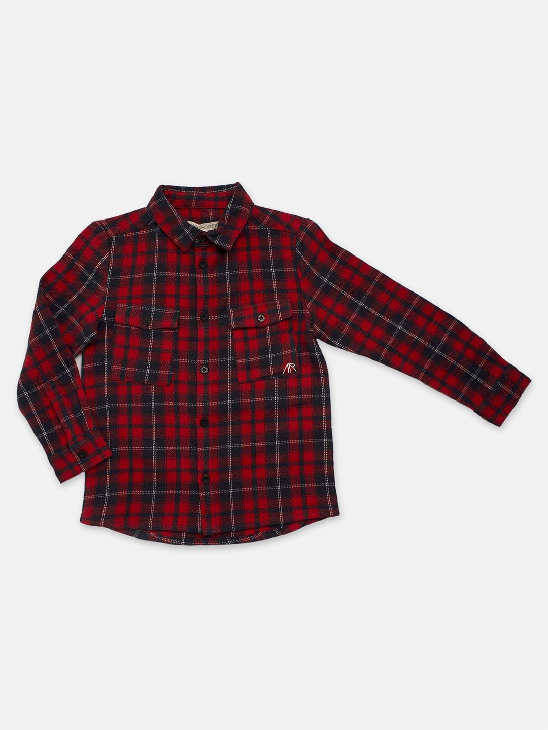 

Angel & Rocket Boys Slim Fit Tartan Checks Opaque Checked Casual Shirt, Red