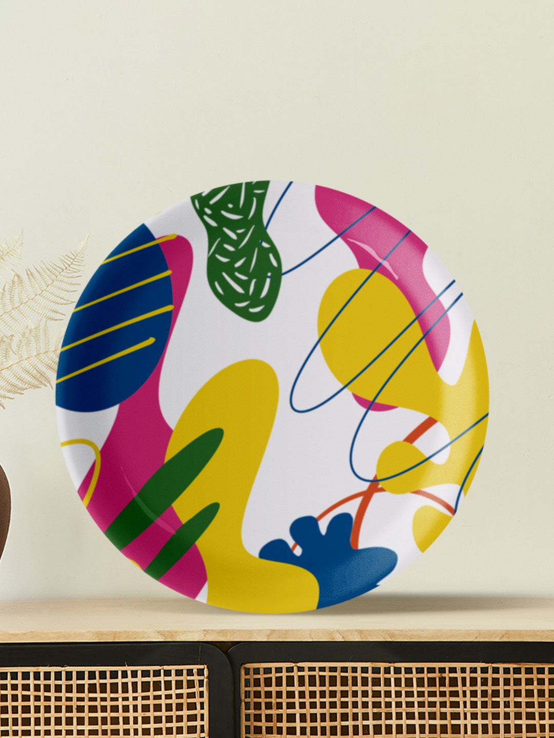 

nestroots White Colorblocked Wall Decor Plates, Multi