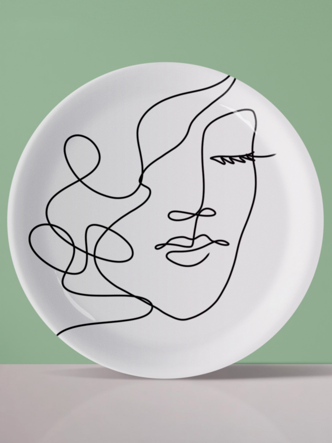 

nestroots White & Black Printed Ceramic Wall Plate