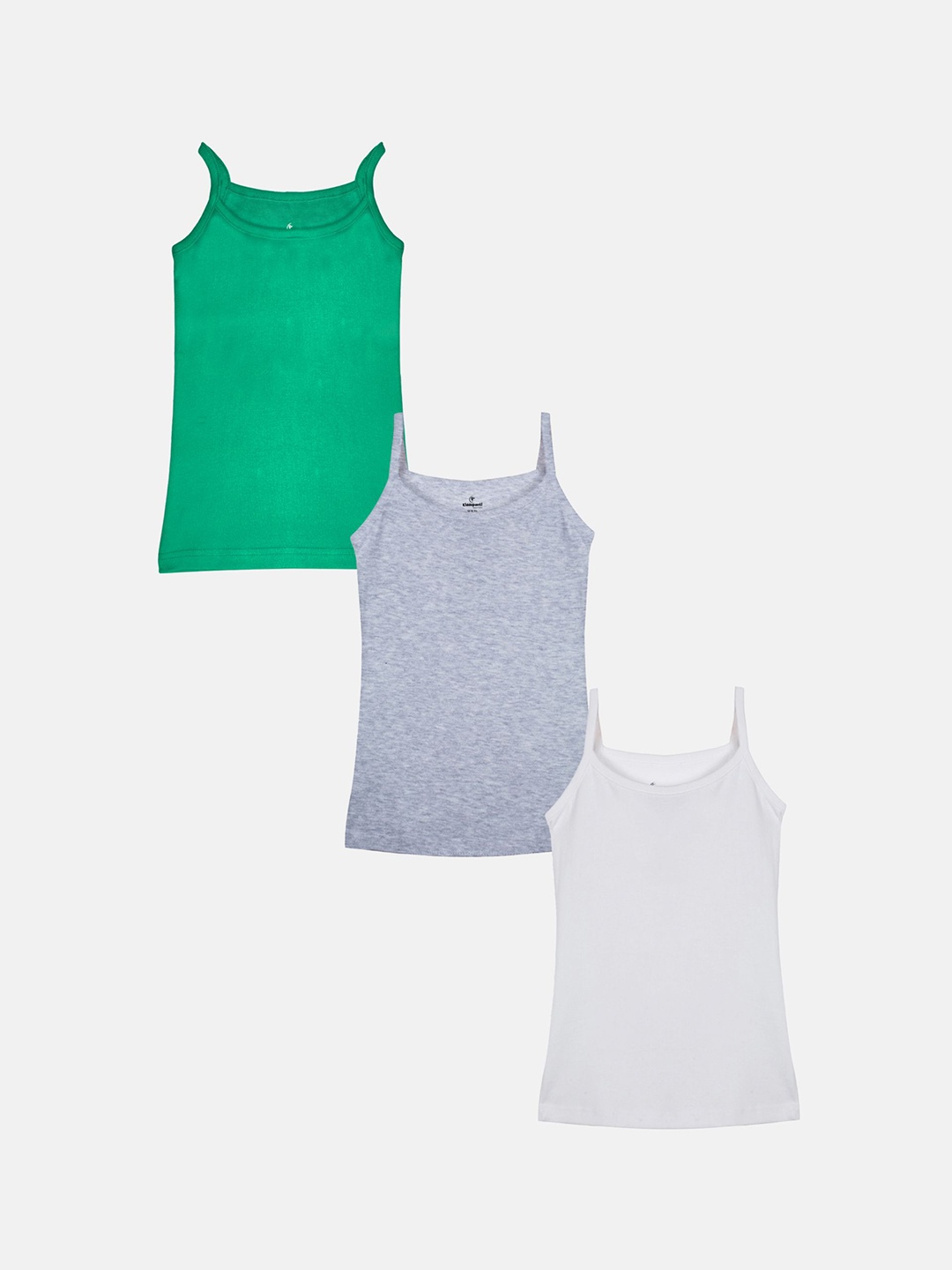 KiddoPanti Girls Pack Of 3 Non-Padded Camisoles, Green