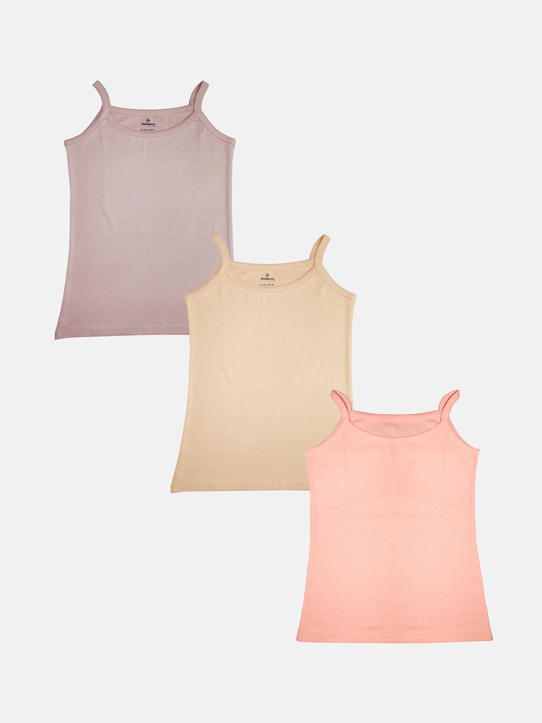 

KiddoPanti Girls Pack Of 3 Non Padded Camisoles, Peach