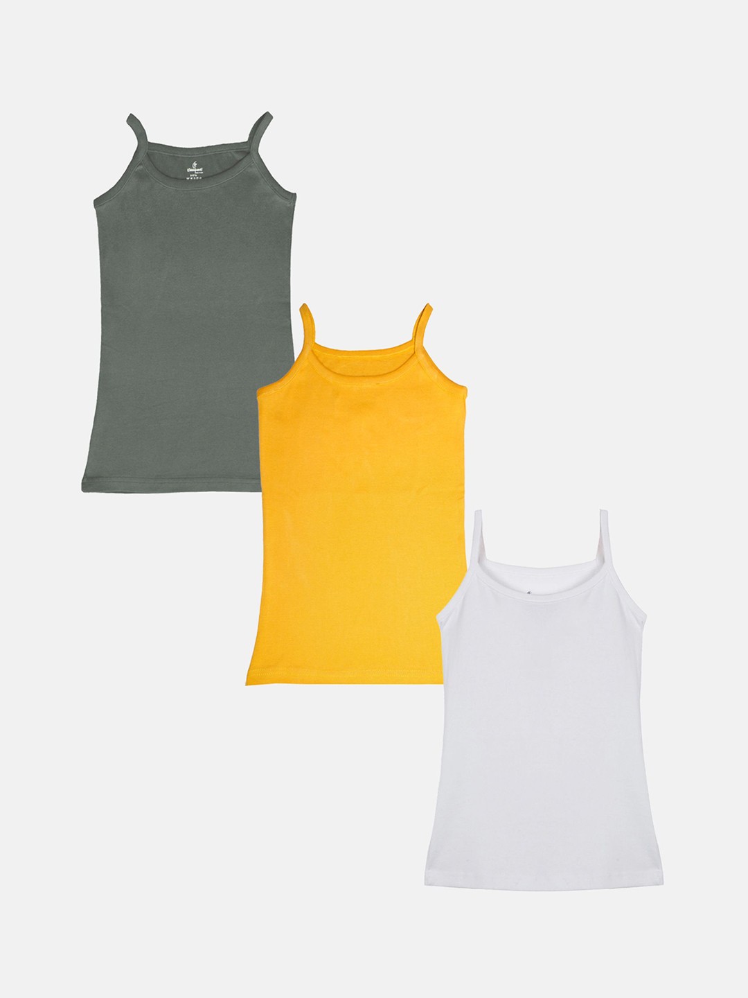 

KiddoPanti Girls Pack Of 3 Pure Cotton Camisoles, Grey