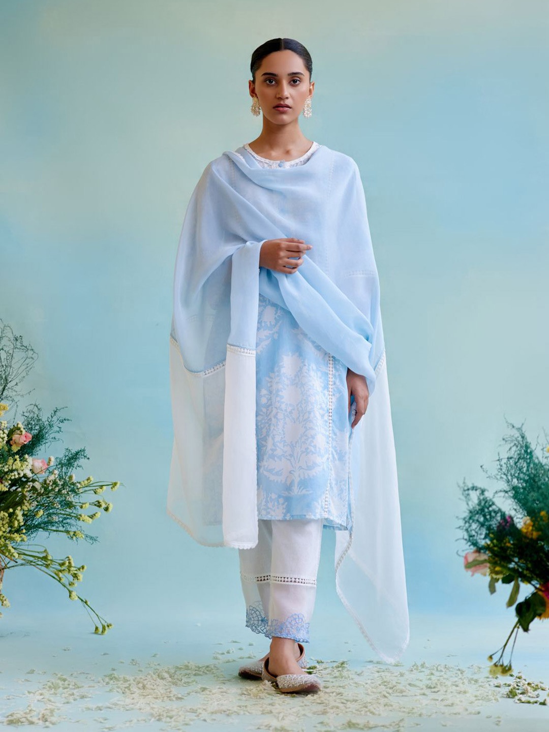 

NERO Organza Dupatta, Blue