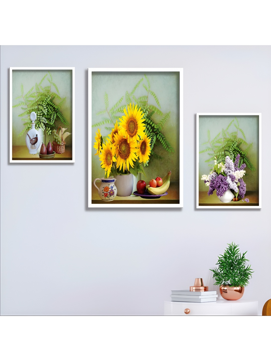

Aura Green & Yellow 3 Piece Wood Floral and Botanical Wall Paintings