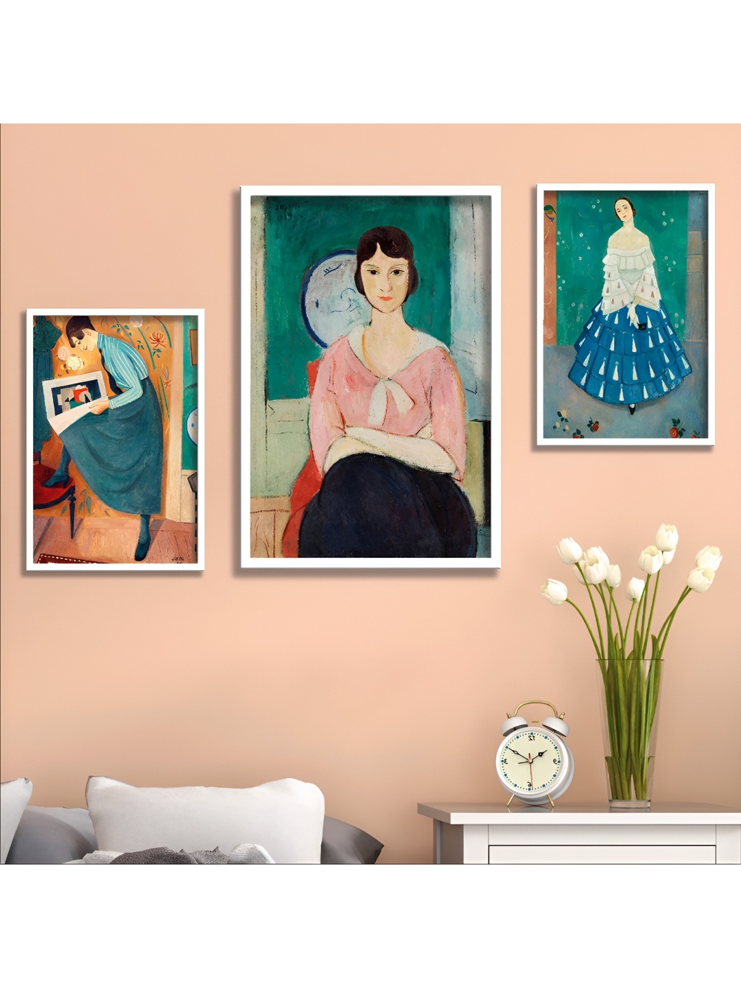 

Aura Green & Blue 3 Piece Wood Abstract Wall Paintings