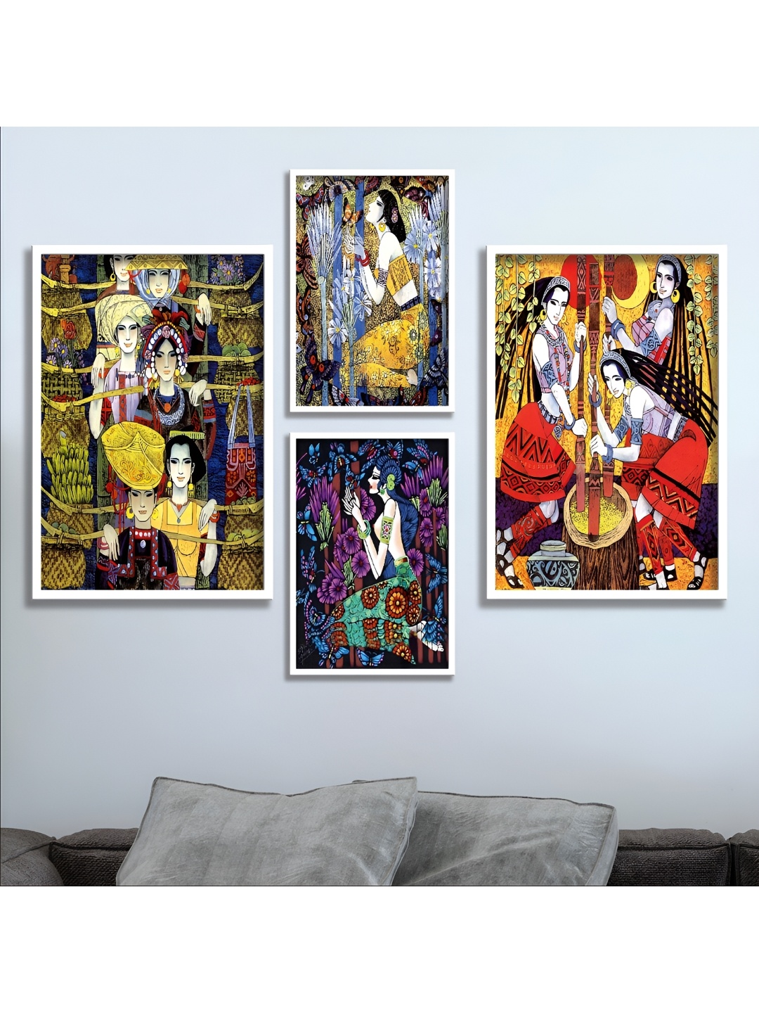 

Aura Red & Yellow 4 Piece Wood Other Wall Paintings
