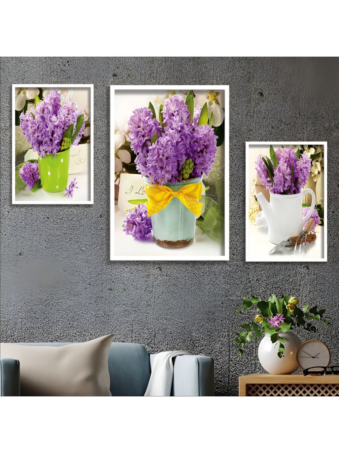 

Aura White & Purple 3 Piece Wood Abstract Wall Paintings