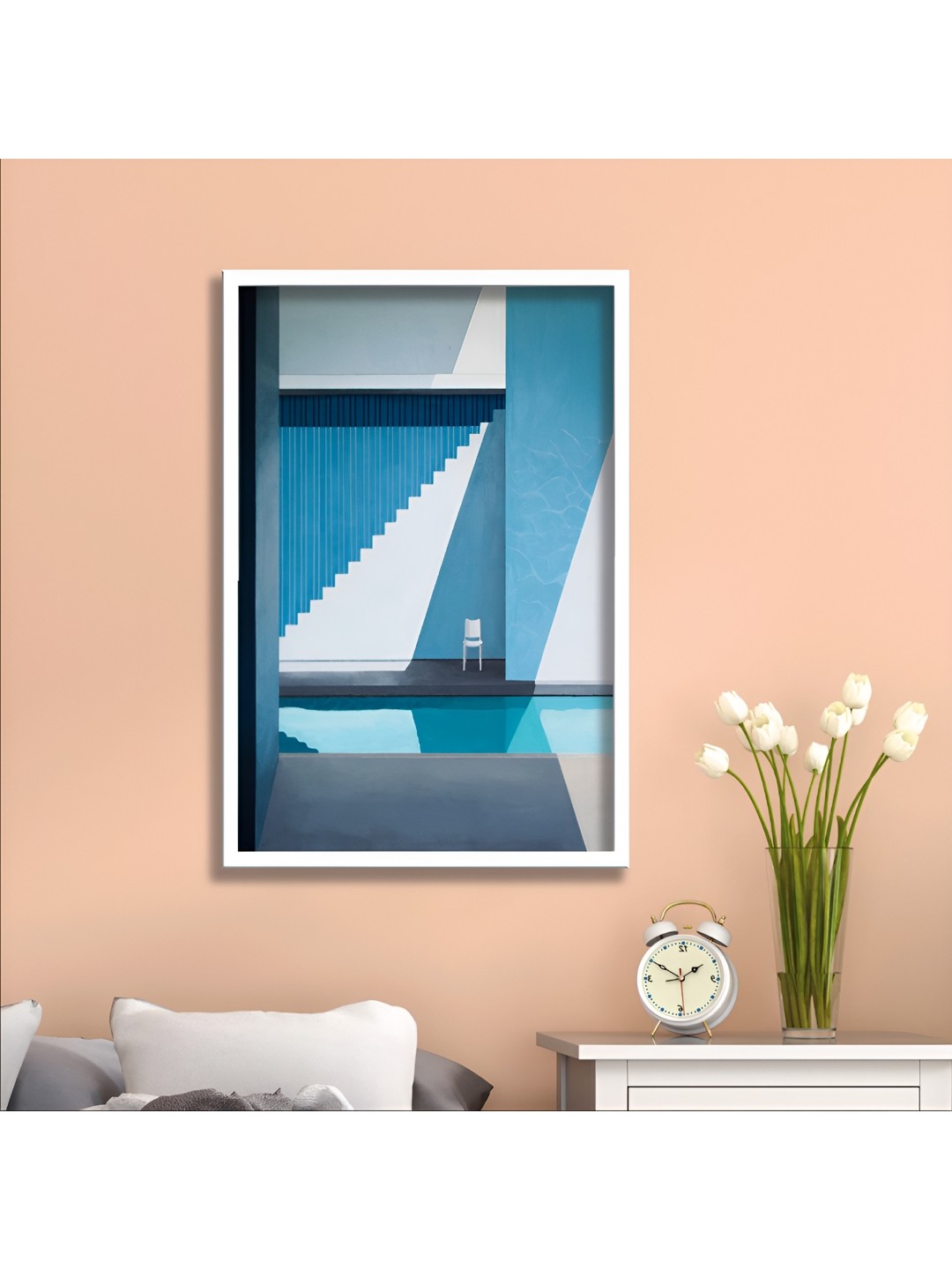 

Aura Blue & White 1 Piece Wood Abstract Wall Paintings