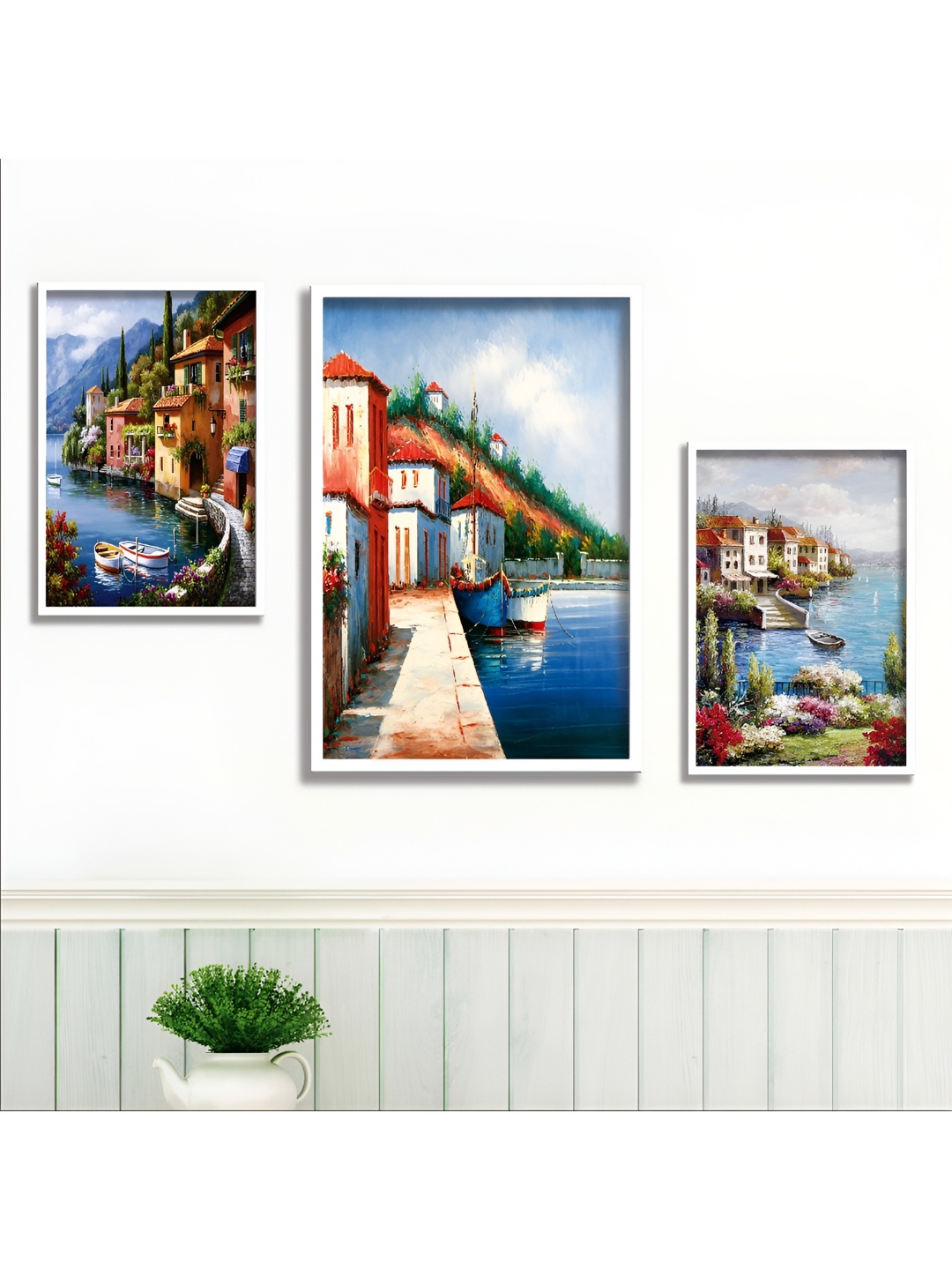

Aura Blue & Red 3 Piece Wood Other Wall Paintings