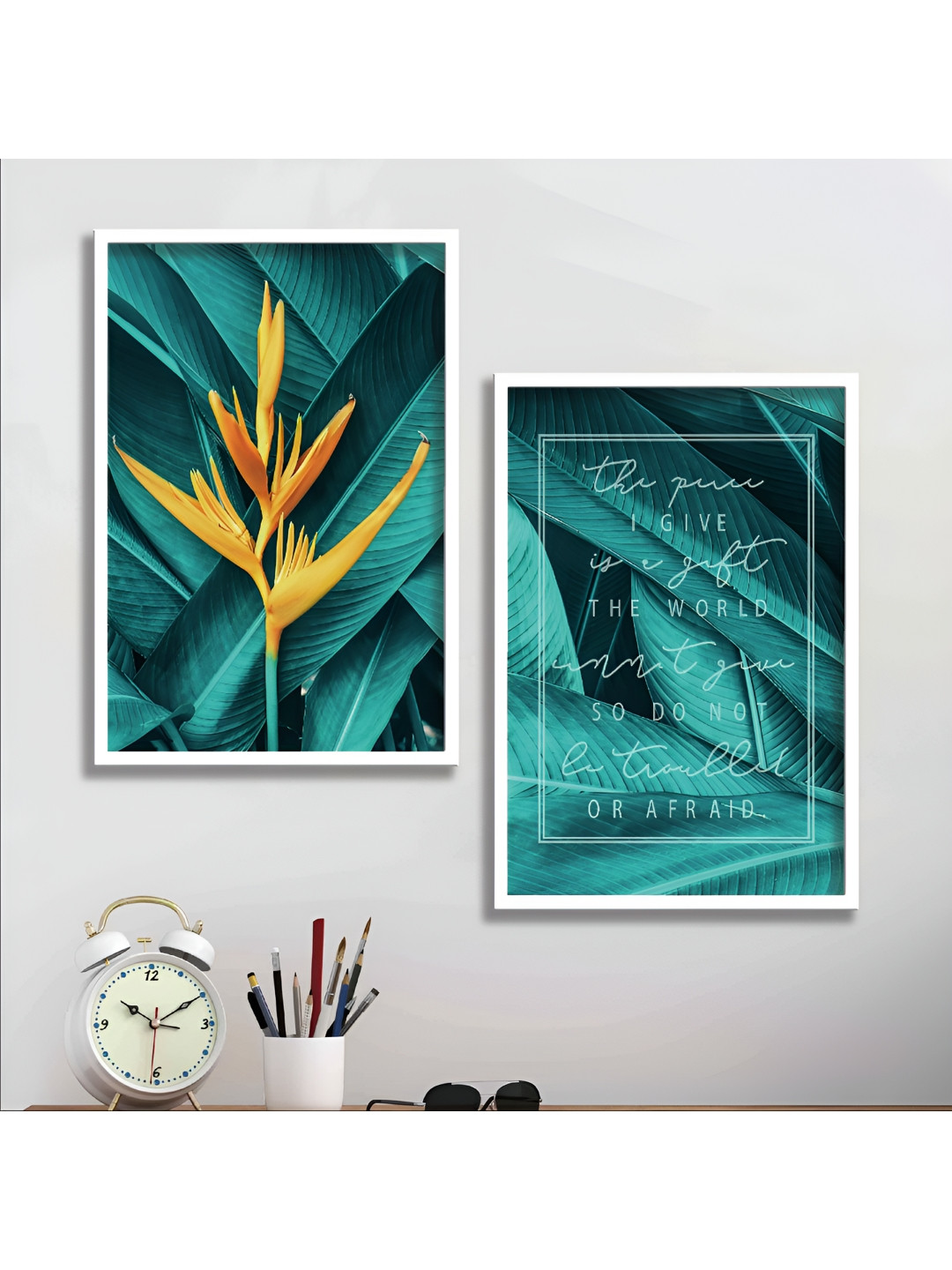 

Aura Green & Yellow 2 Piece Wood Floral and Botanical Wall Paintings