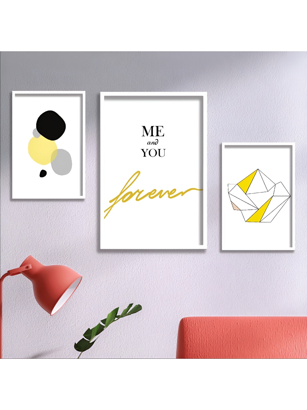 

Aura White & Yellow 3 Piece Wood Other Wall Paintings