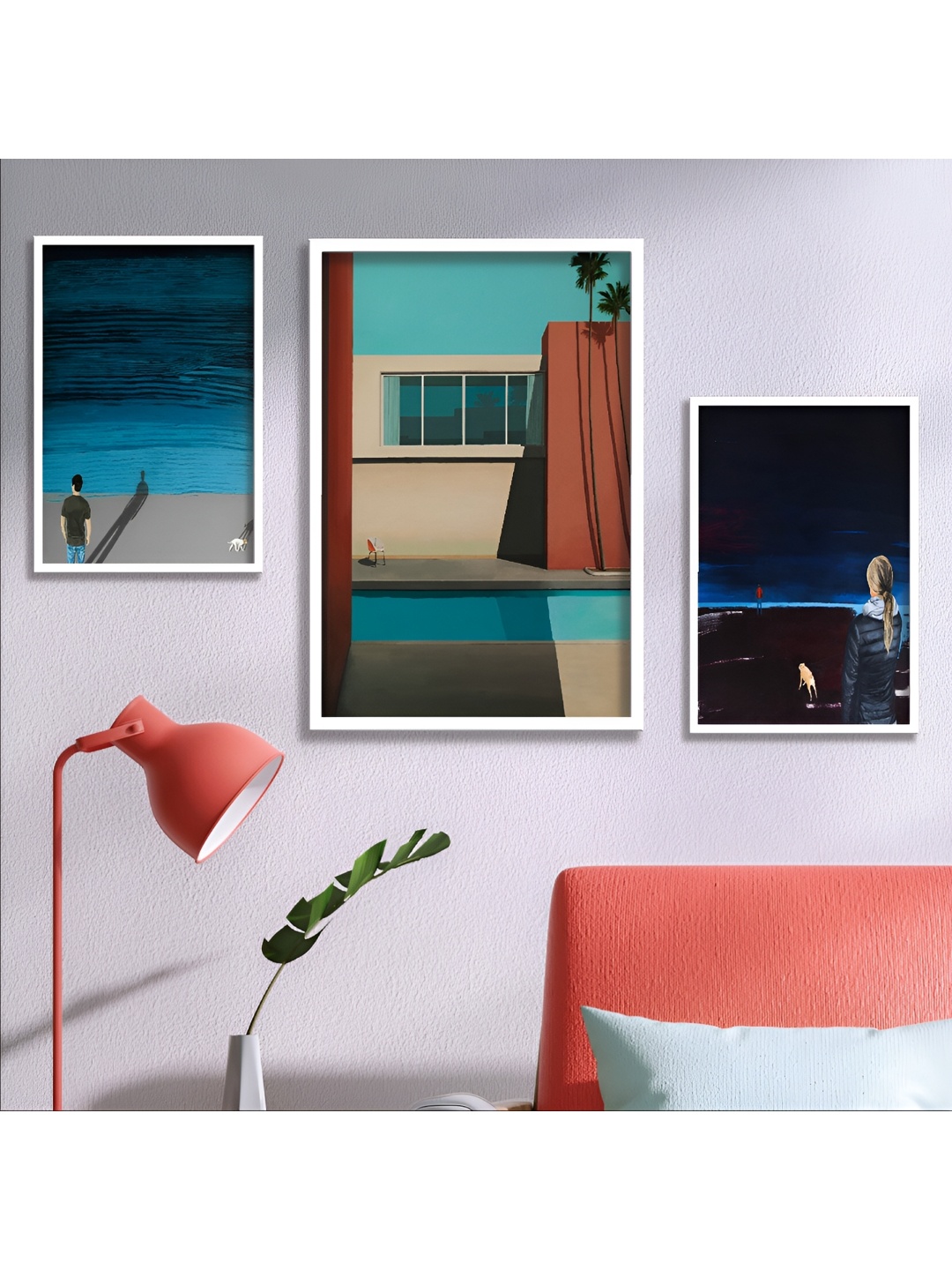 

Aura Blue & Black 3 Piece Wood Other Wall Paintings