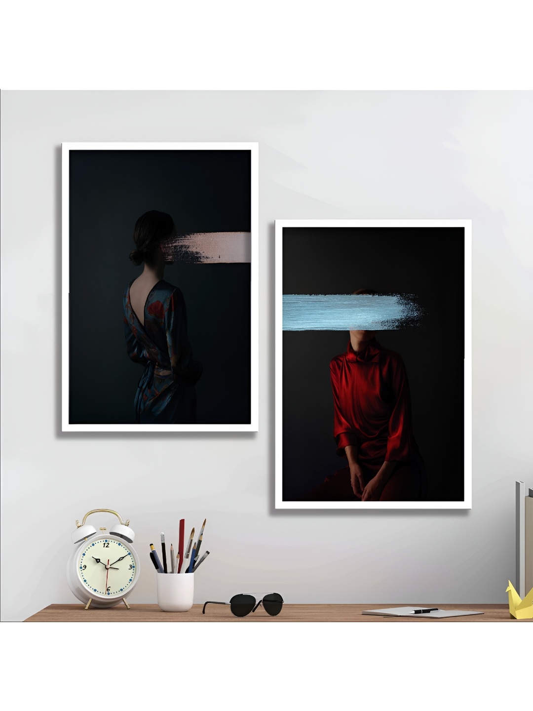 

Aura Black & Red 2 Piece Wood Other Wall Paintings