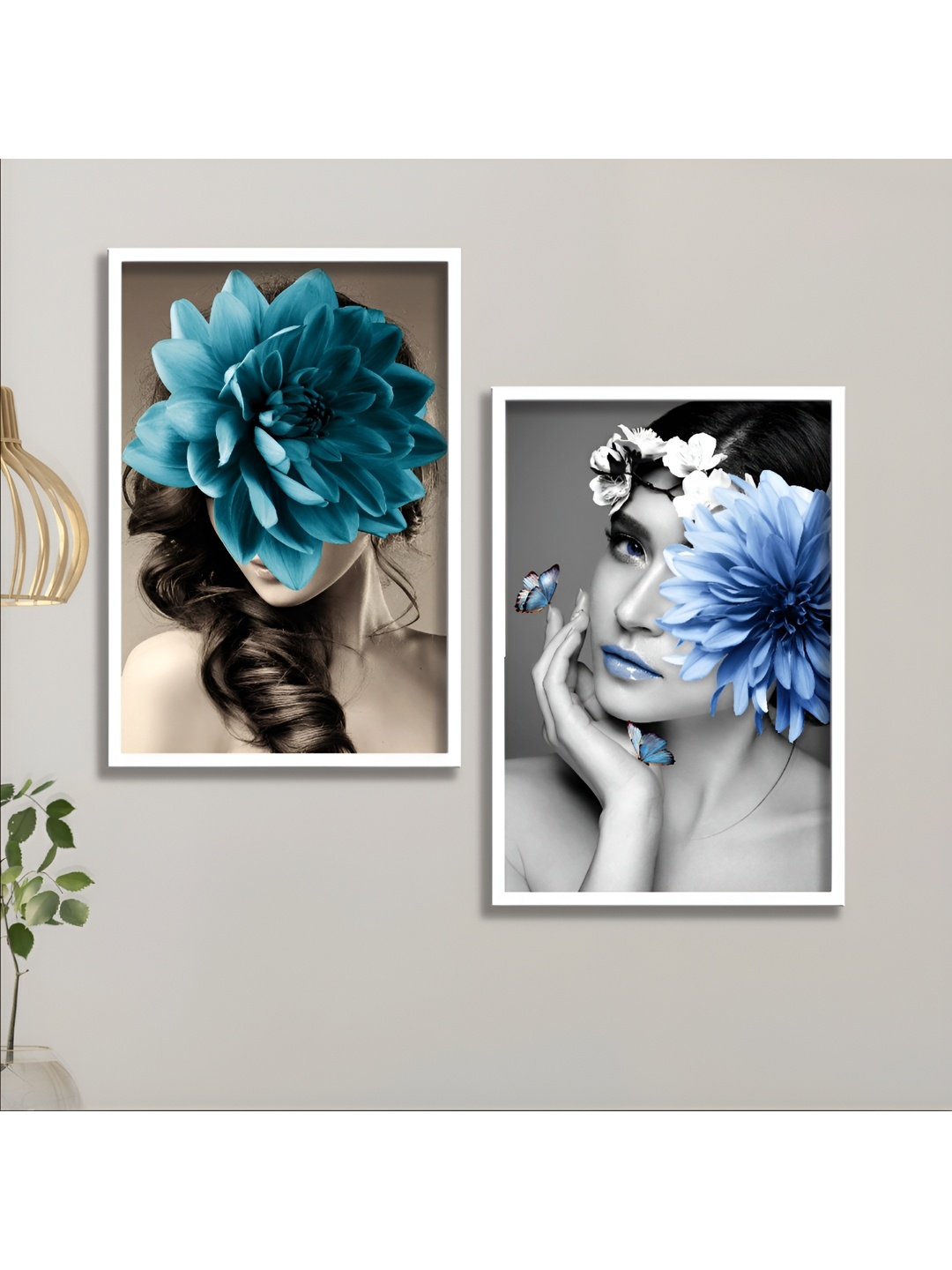

Aura Blue & Green 2 Piece Wood Abstract Wall Paintings