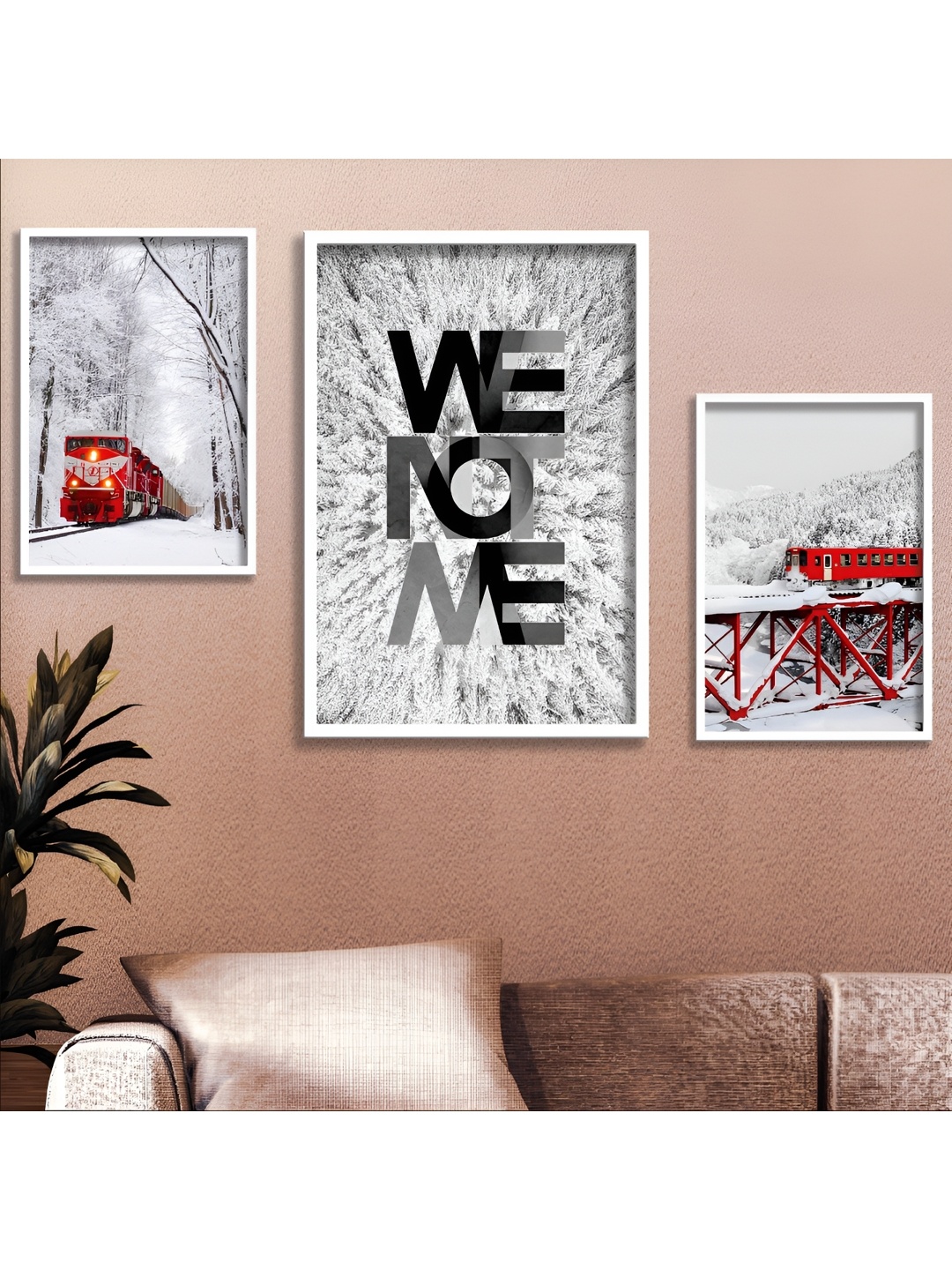 

Aura White & Grey 3 Piece Wood Other Wall Paintings