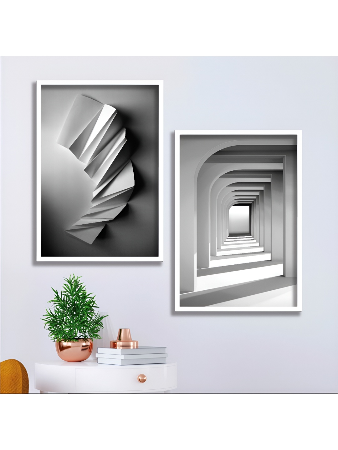 

Aura White & Grey 2 Piece Wood Other Wall Paintings