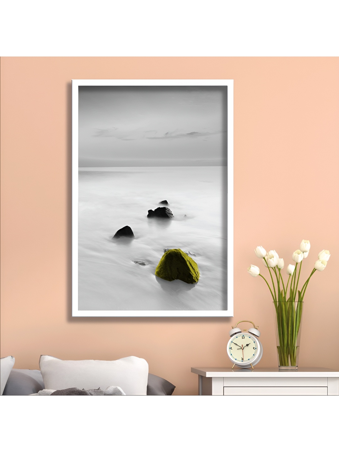 

Aura White & Grey 1 Piece Wood Other Wall Paintings