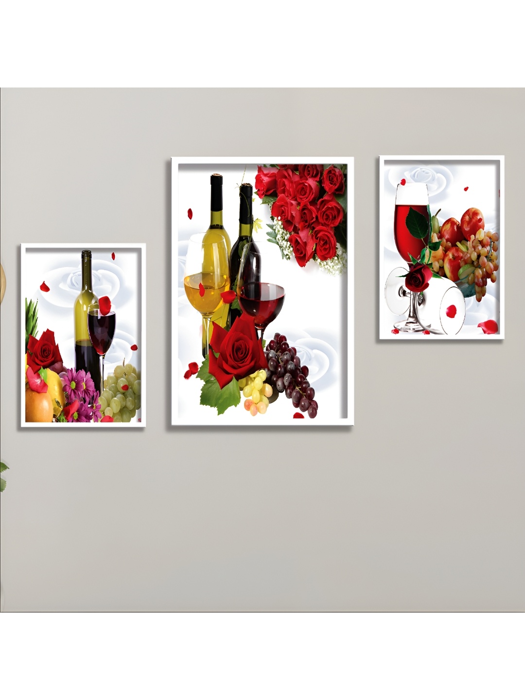 

Aura White & Red 3 Piece Wood Floral and Botanical Wall Paintings