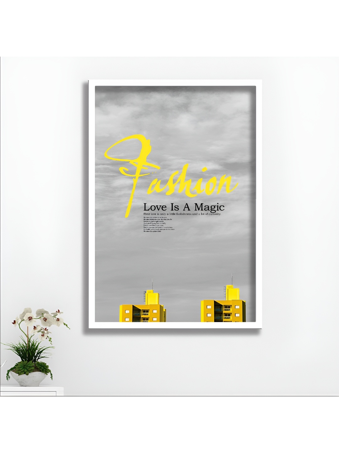 

Aura Grey & Yellow 1 Piece Wood Other Wall Paintings