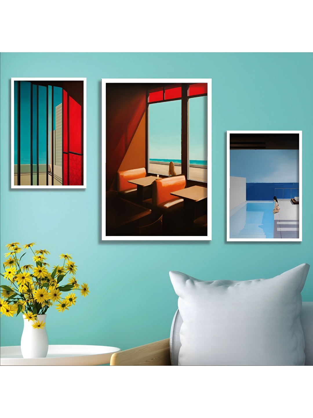 

Aura Red & Black 3 Piece Wood Abstract Wall Paintings