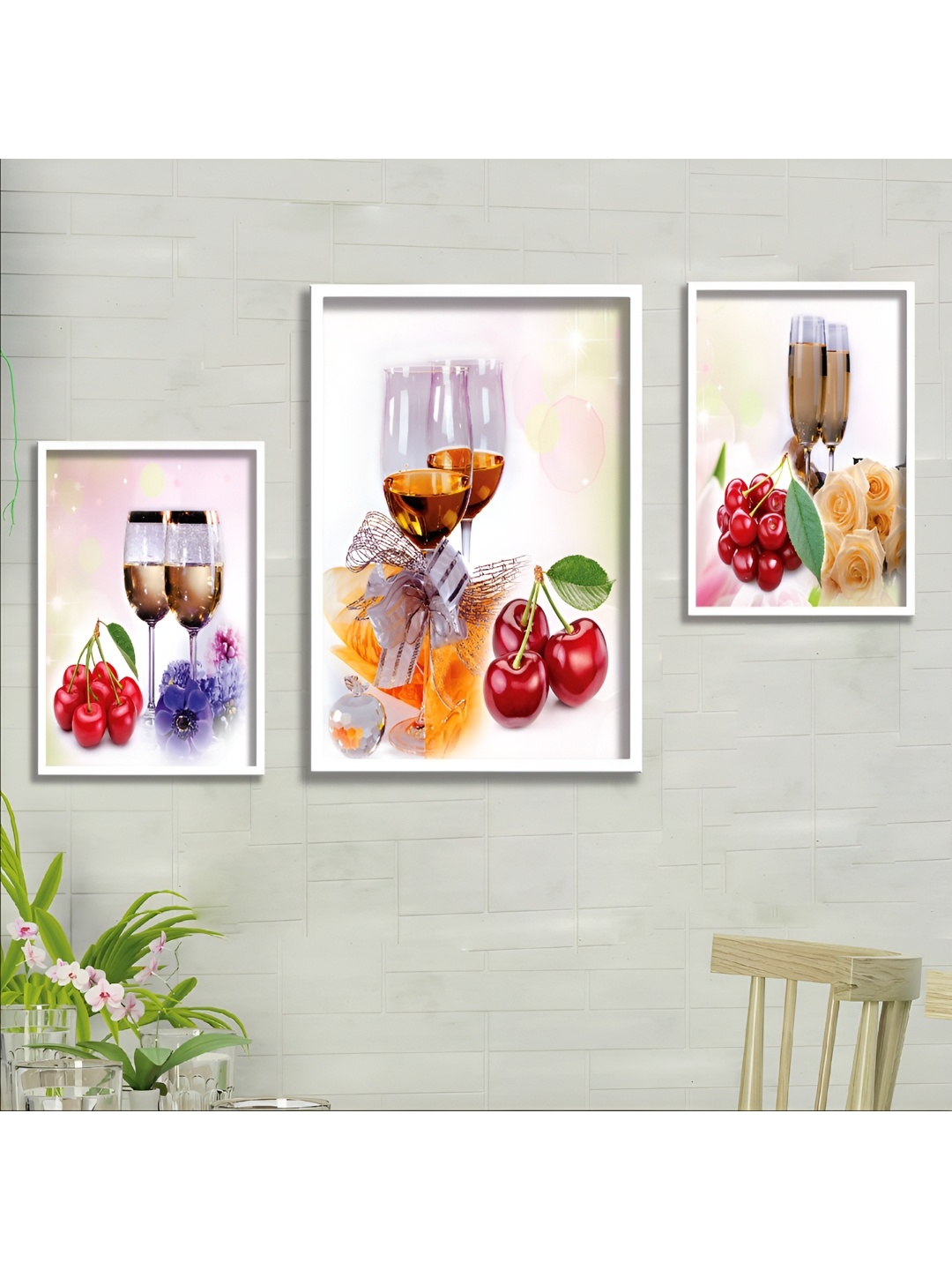 

Aura White & Red 3 Piece Wood Other Wall Paintings
