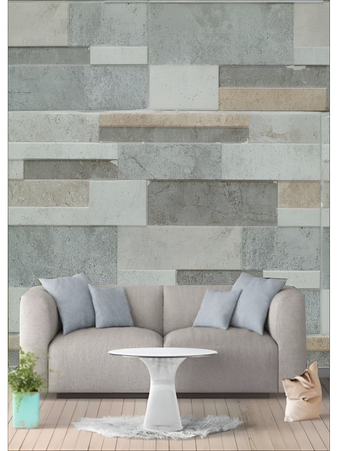 Aura Grey Printed Self-Adhesive Wall Sicker