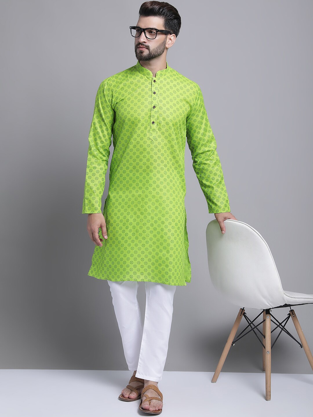 

Armaan Ethnic Men Ethnic Motifs Printed Kurta, Green