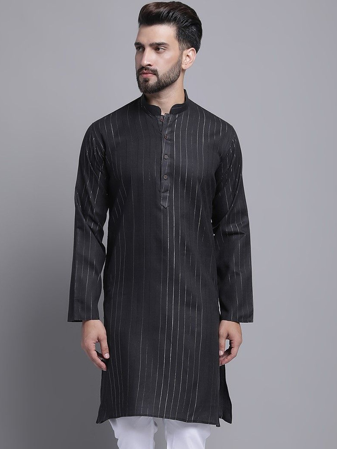 

Armaan Ethnic Men Thread Work Kurta, Black