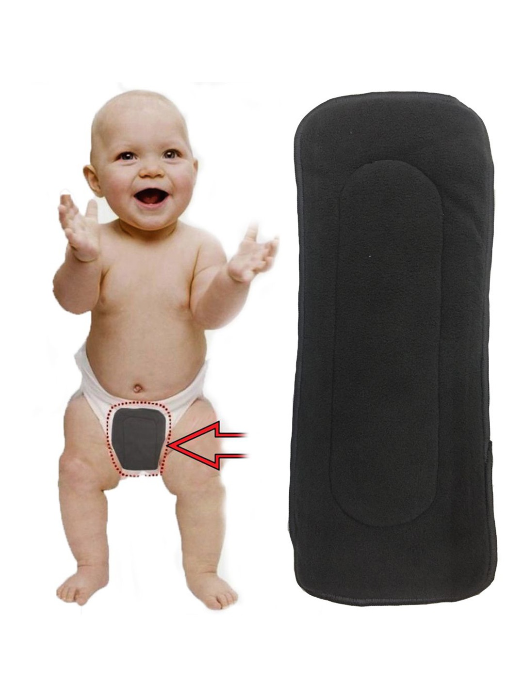 

Babymoon Reusable Cloth Diaper Insert, Grey