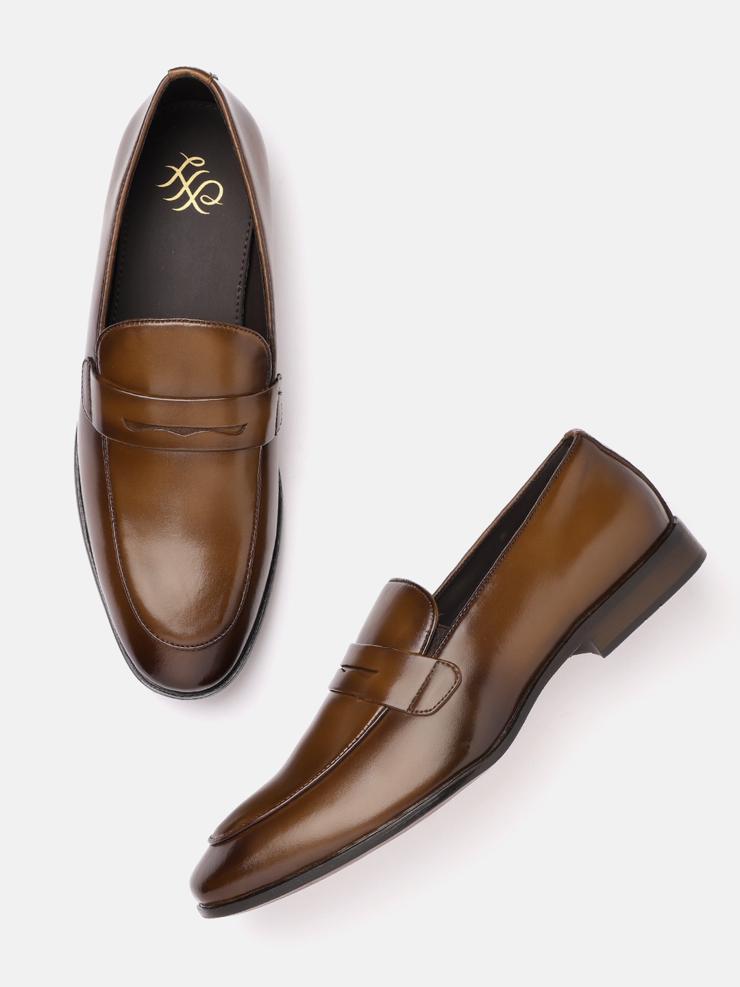 

House of Pataudi Men Formal Penny Loafers, Brown