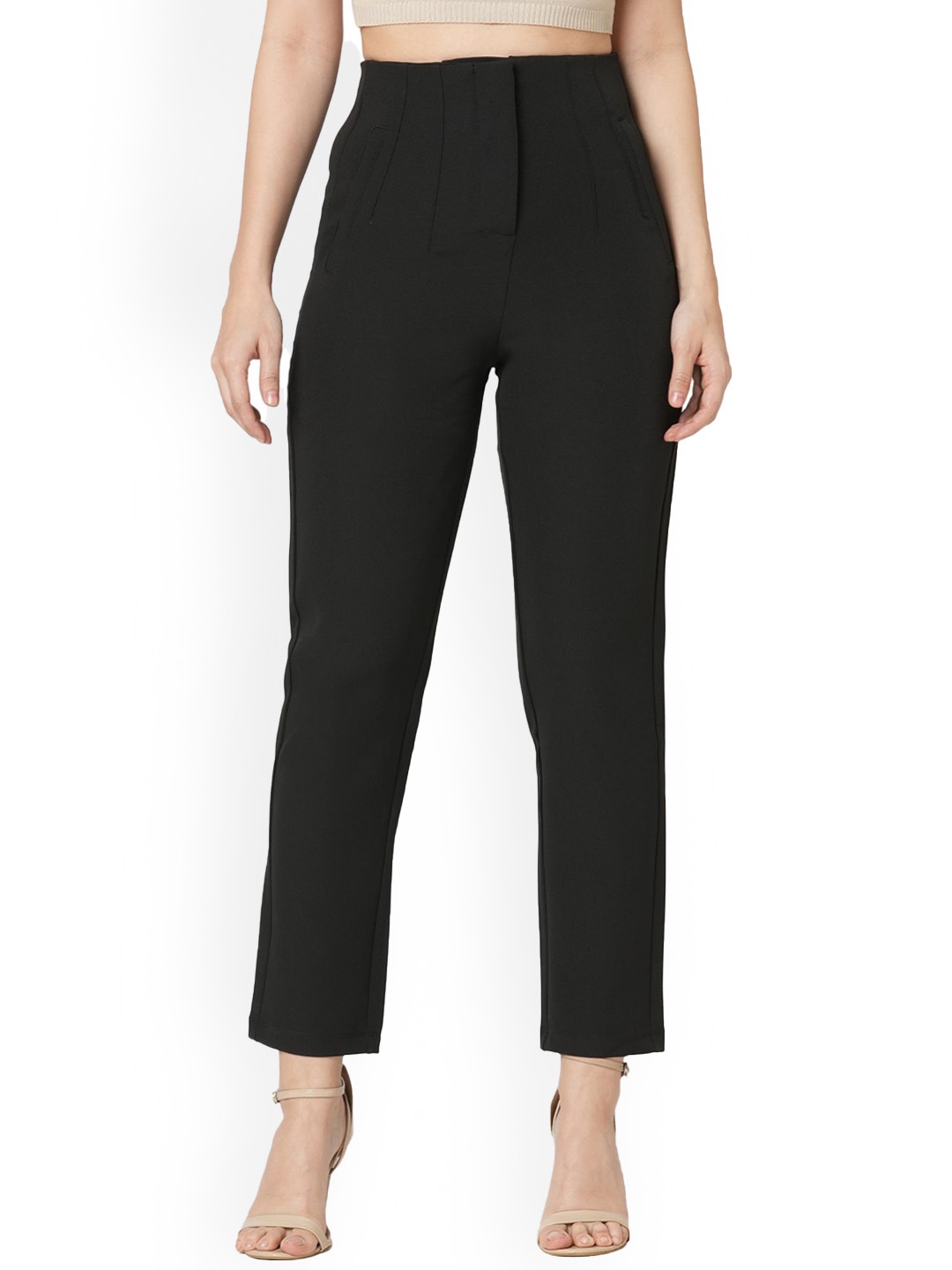 

Kraus Jeans Women Loose Fit High-Rise Trousers, Black