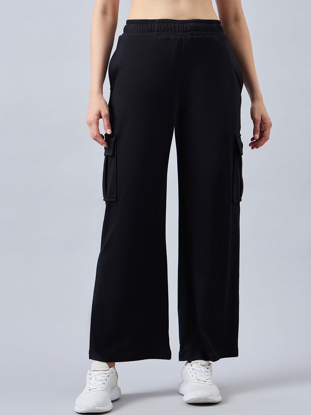 

FEMEA Flared Leg Track Pants, Black