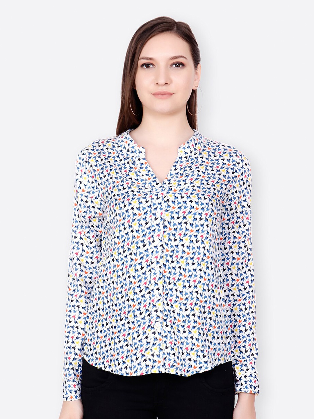 

MINOS Women Classic Opaque Printed Casual Shirt, Multi