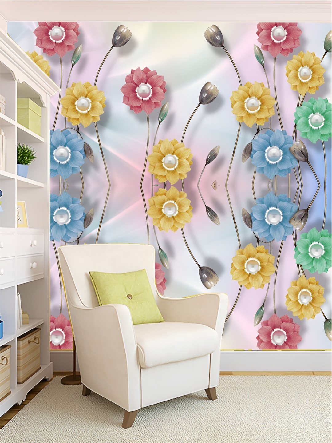 

Aura Pink & Yellow Printed Self-Adhesive Wall Sicker