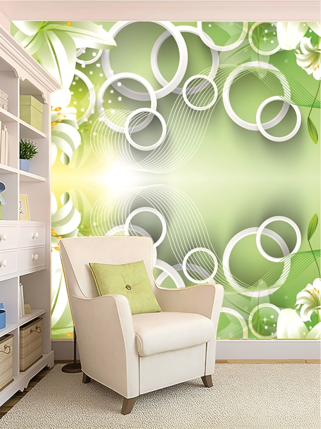 

Aura Green Printed Self-Adhesive Wall Sicker