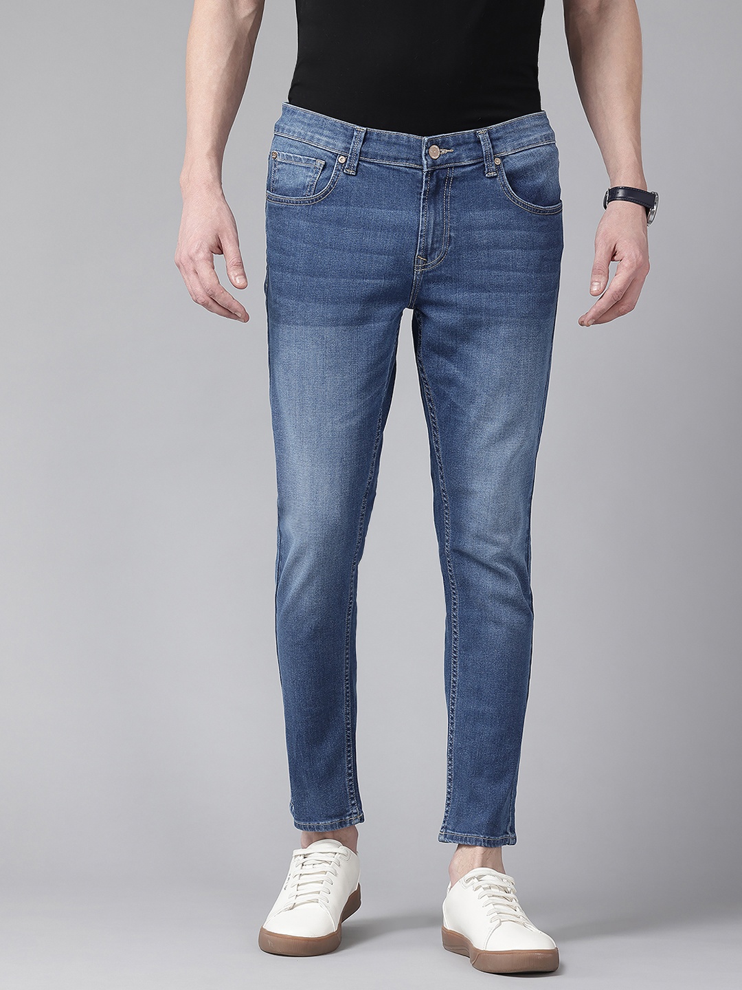 

SPYKAR Men Super Skinny Fit Low-Rise Light Fade Stretchable Jeans, Blue
