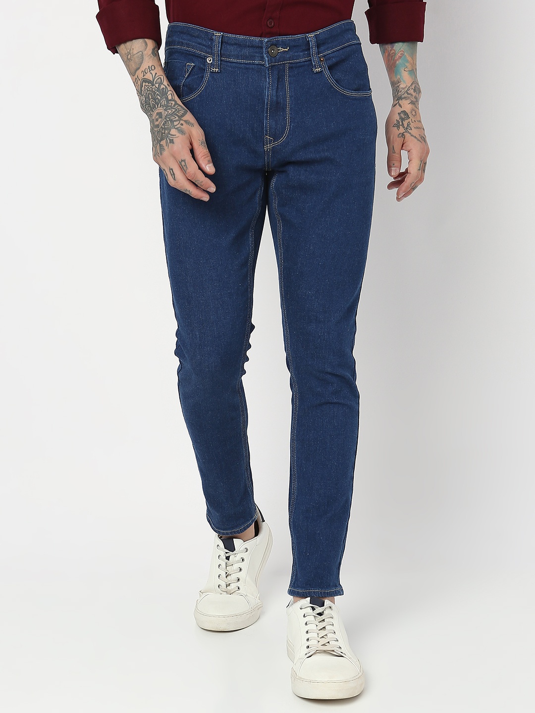

SPYKAR Men Kano Slim Fit Tapered Leg Light Fade Stretchable Jeans, Blue