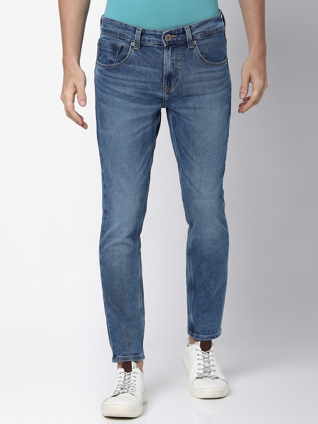 

SPYKAR Men Kano Slim Fit Tapered Leg Light Fade Stretchable Jeans, Blue